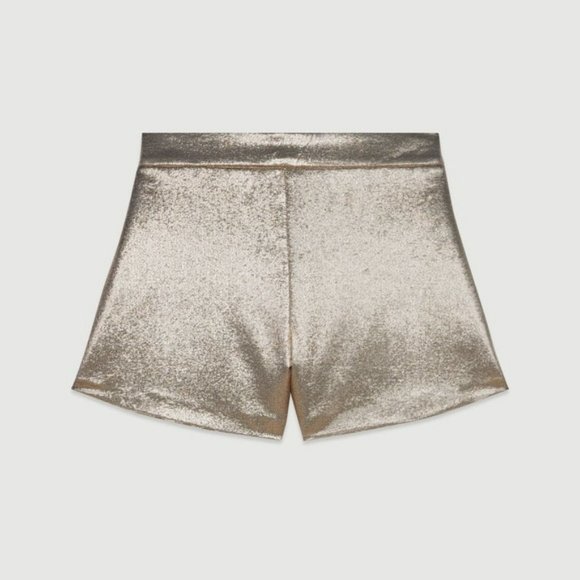 Maje Metallic Silk Blend Short Sz XS  NWT - Picture 2 of 11